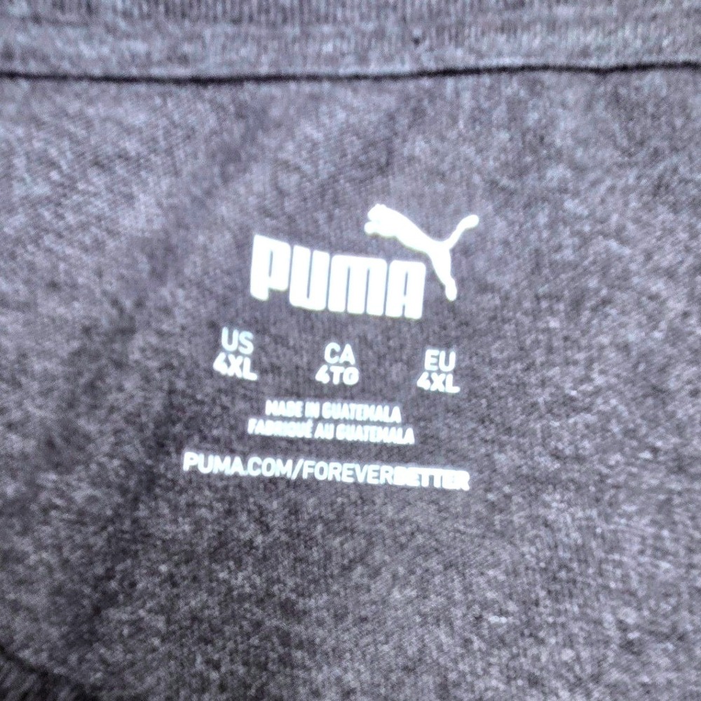 Puma Mens 4XL T-Shirt Charcoal Heather Grey Camo Logo Graphic Tee Short Sleeve - Picture 6 of 6